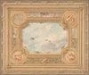 Design for a ceiling with four medallions and sky motif in center