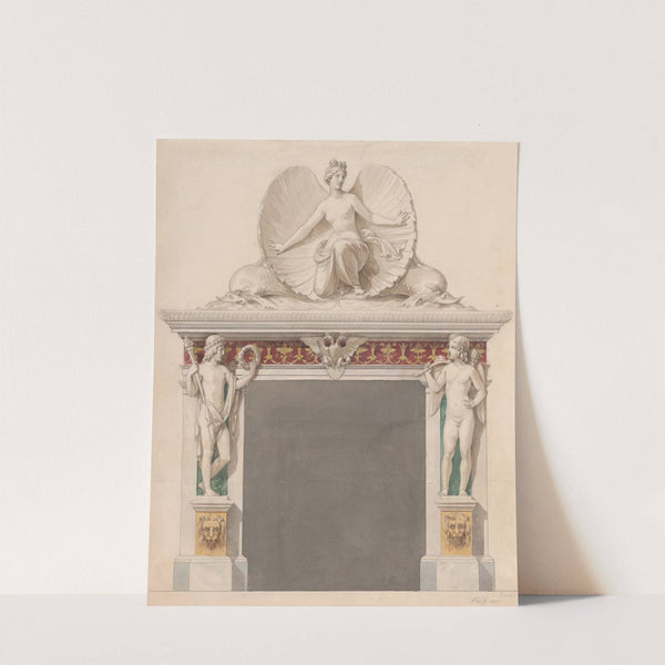 Design for a Chimney piece decorated with figures of Venus and Cupid by Emil Wolff