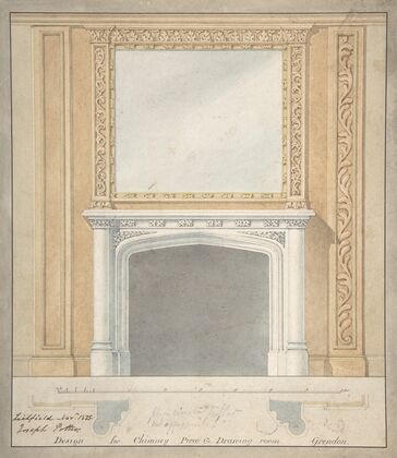 Design for a Chimney Piece in a ‘Jacobethan’ style, for the Drawingroom at Grendon Hall, Warwickshire (1825)