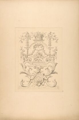 Design for a decorative panel in the Baroque style for the Chateau de Vaux-Praslin