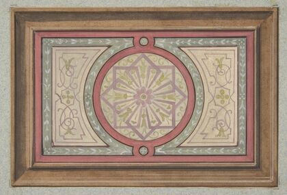 Design for a framed panel with painted decoration