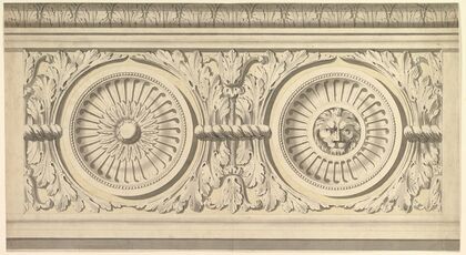 Design for a Frieze, Ornamented with Lion’s Head Paterae (late 18th–early 19th century)