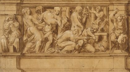 Design for a Frieze with Worshipers Bringing Sacrificial Offerings — size preview
