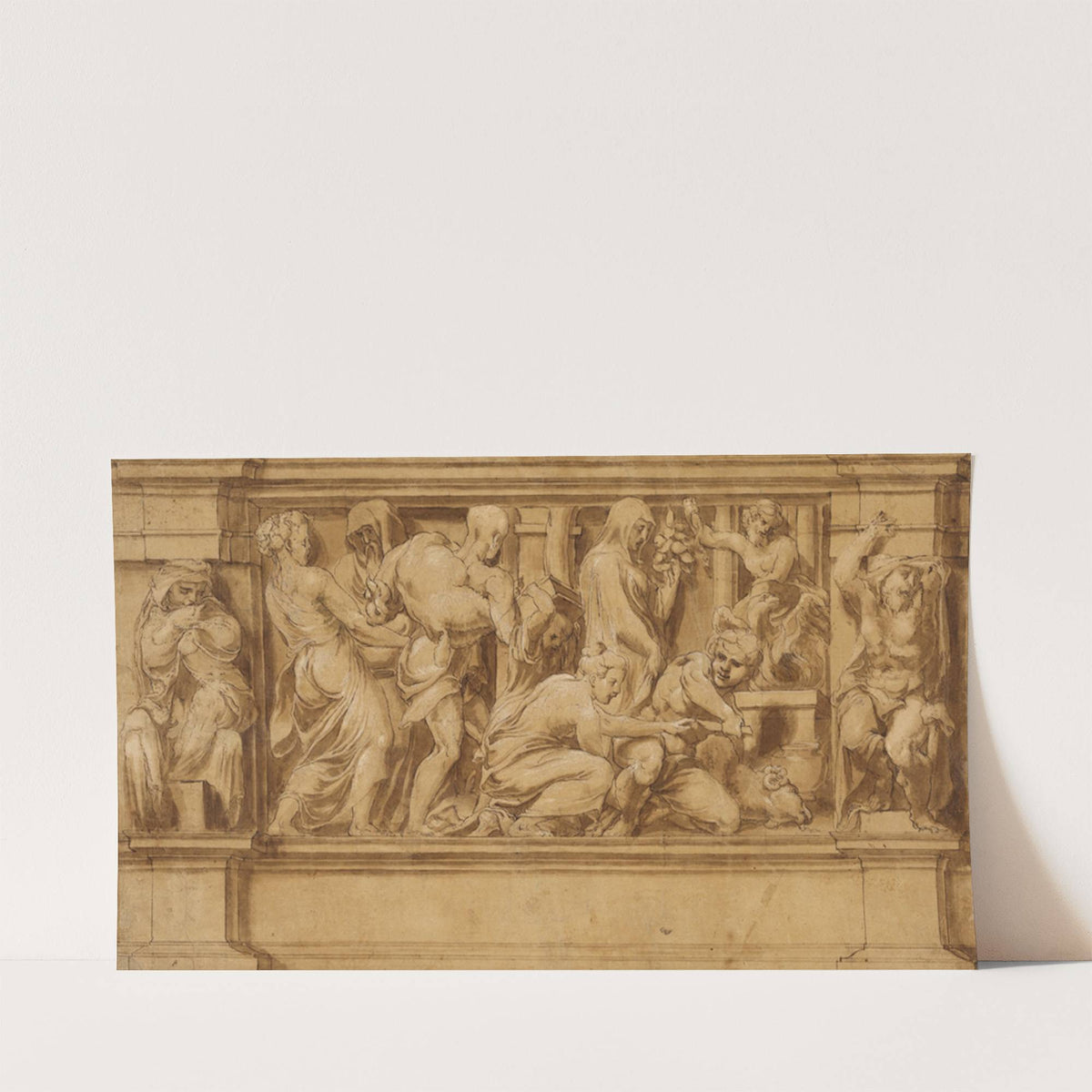 Design for a Frieze with Worshipers Bringing Sacrificial Offerings (1555) by Lelio Orsi