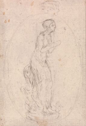 Design for a Medallion; Figure of a Woman