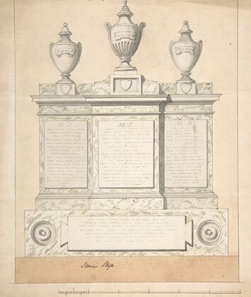 Design for a Monument to the Three Wives of the First Earl of Guilford, at Wroxton, Oxfordshire — size preview
