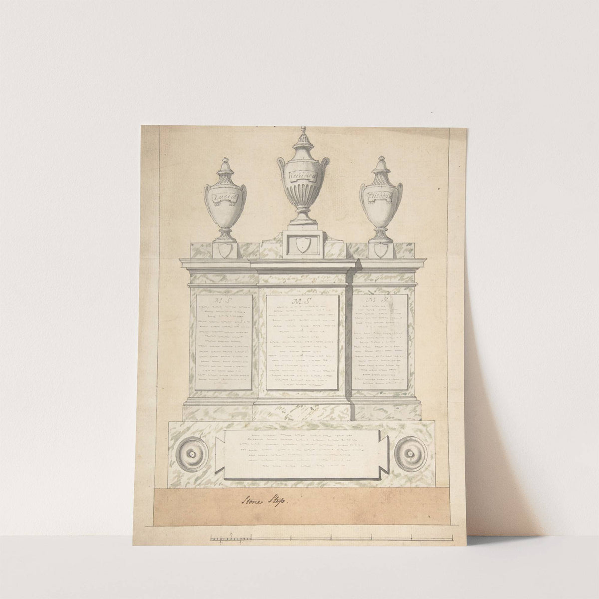 Design for a Monument to the Three Wives of the First Earl of Guilford, at Wroxton, Oxfordshire by Joseph Wilton