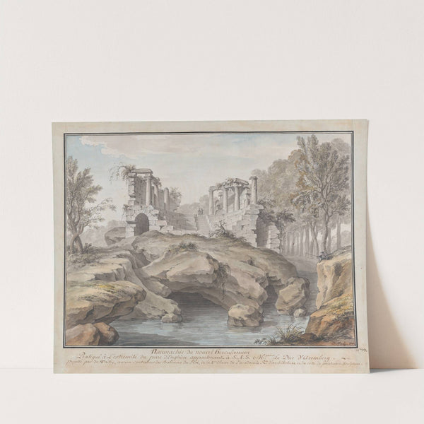 Design for a Naumachia, in the gardens at Chateau d&#039;Enghien, Belgium by Charles de Wailly