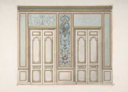 Design for a Pair of Doors Joined by an Ornamental Panel