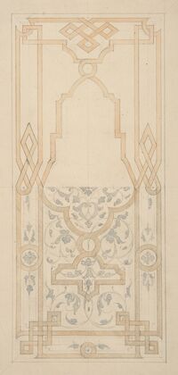 Design for a panel ornamented with strapwork and rinceaux