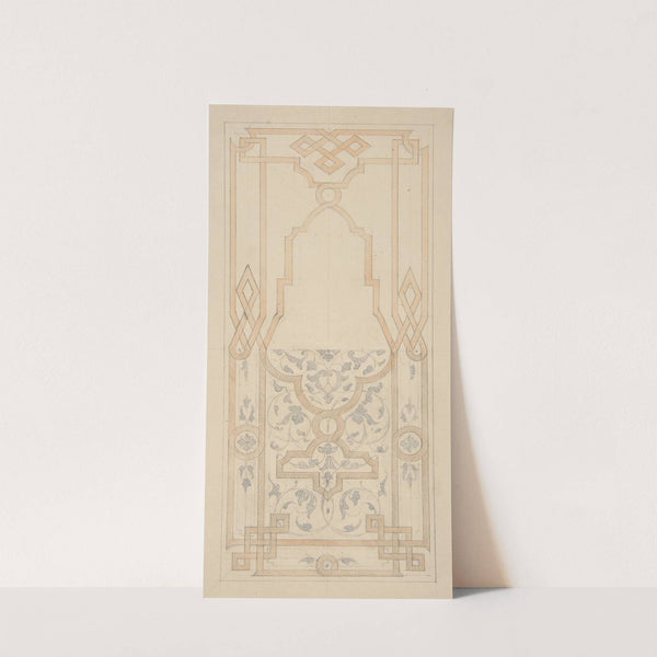 Design for a panel ornamented with strapwork and rinceaux by Jules-Edmond-Charles Lachaise