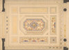 Design for a paneled ceiling painted with putti, birds, and floral motifs