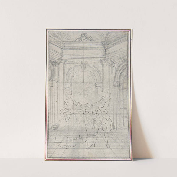 Design for a Scene in de Laujon&#039;s &#039;L&#039;Amoureux de quinze ans, ou la Double-Fête...&#039; by Hubert-François Gravelot