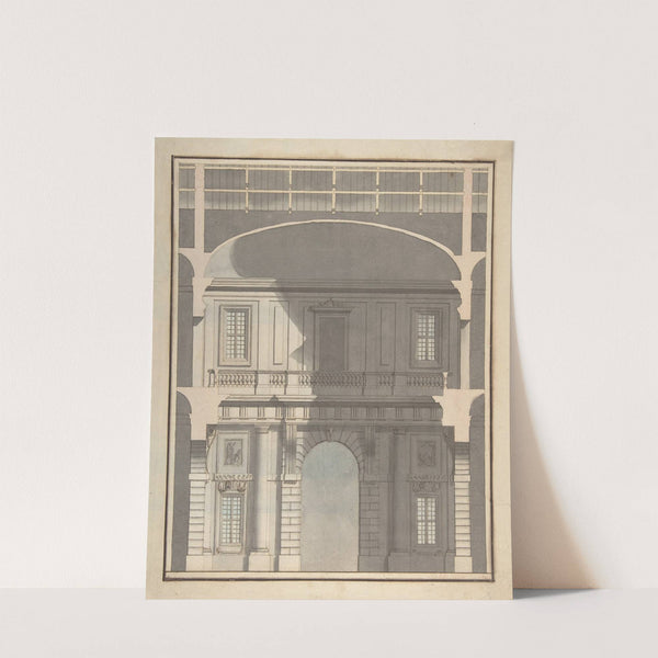 Design for a Stage Set; Design in Section of a Two-Storied Entrance Hall by Giovanni Battista Galliani