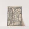 Design for a Stage Sets Groin-vaulted Stairway Leading to a Gallery with Another Stairway to a Second Story at Left by Giovanni Battista Natali III