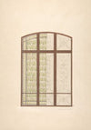 Design for an arched stained glass window, showing two alternative patterns