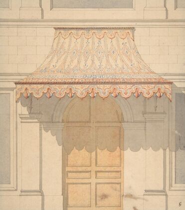 Design for an awning over a door, in Moorish style