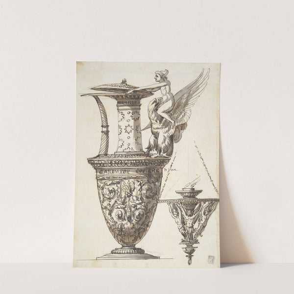 Design for an Elaborate Pitcher and Chandelier by Antonio Basoli