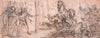 Design for an Engraving; Battle of Troy with the Trojan Horse