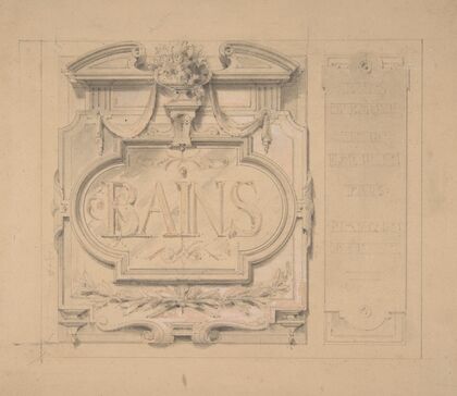 Design for an ornamental plaque for a bath house