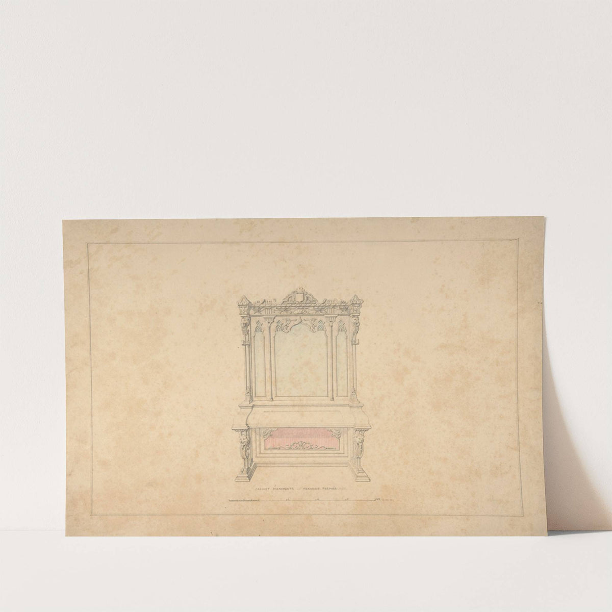 Design for Cabinet Pianoforte, François Premier Style by Robert William Hume
