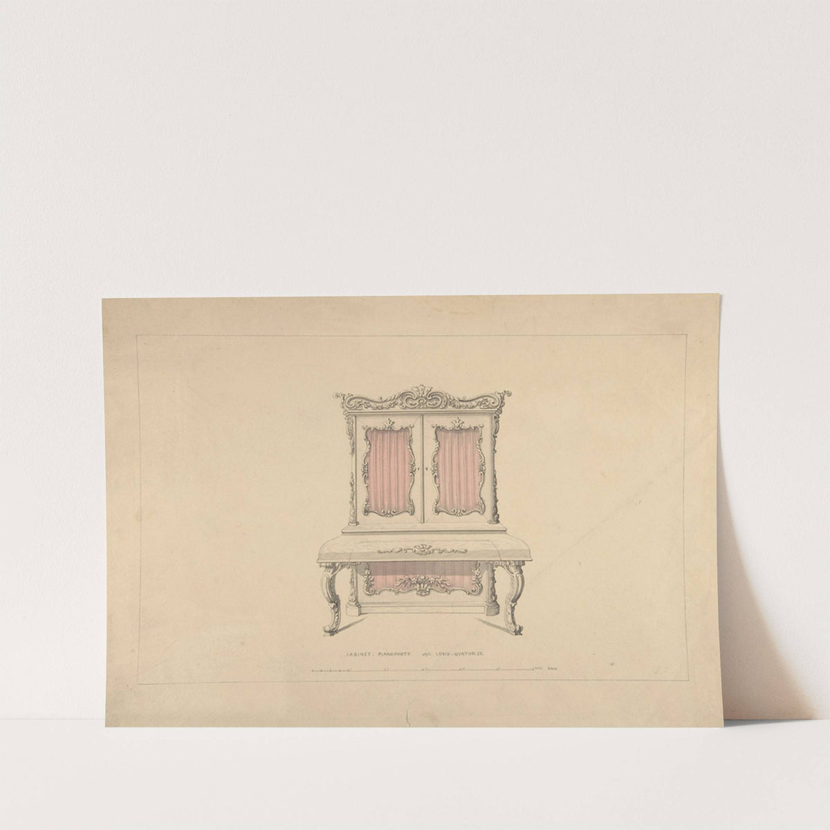 Design for Cabinet Pianoforte, Louis Quatorze Style by Robert William Hume