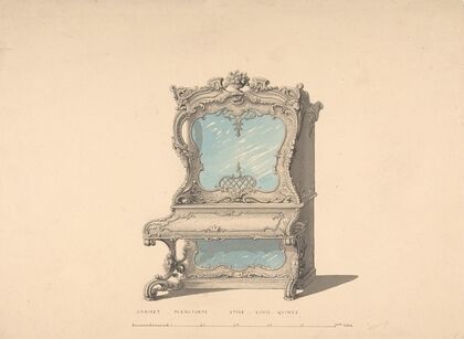 Design for Cabinet Pianoforte, Louis Quinze Style