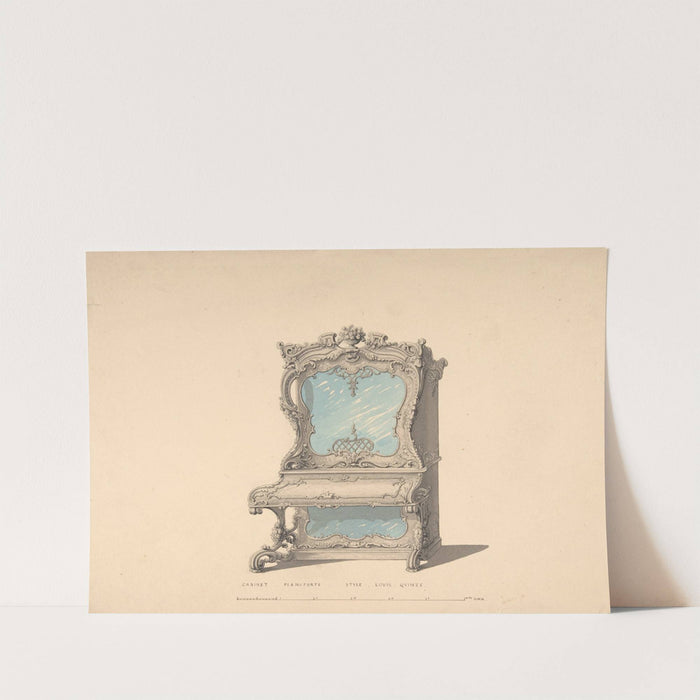 Design for Cabinet Pianoforte, Louis Quinze Style by Robert William Hume