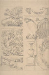Design for Cartouches Decorated with Sea-Shells, Garlands, Foliage, Volutes and Urns