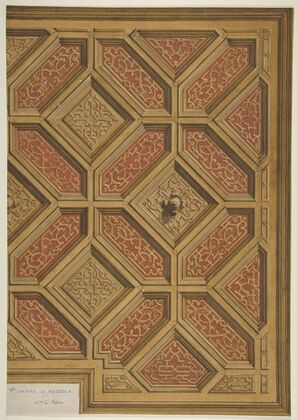 Design for Coffered Ceiling, Mme PaÃ¯va’s Chateau at Neudeck