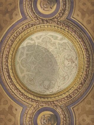 Design for Domed Ceiling for Mme PaÃ¯va’s Chateau at Neudeck