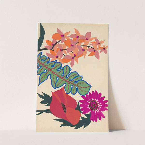 Design for embroidery of leaves and flowers by Atelier Martine