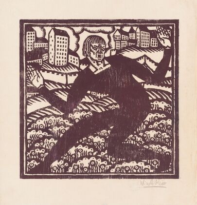 Design for fine art print, ‘The Mad Dancer’.] [Woodcut print (1919)