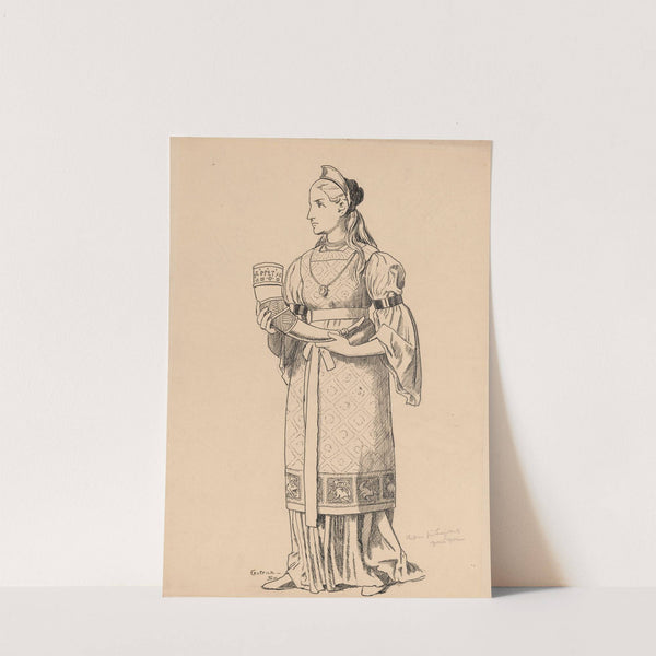 Design for Gudrun’s costume (1896) by Hans Thoma