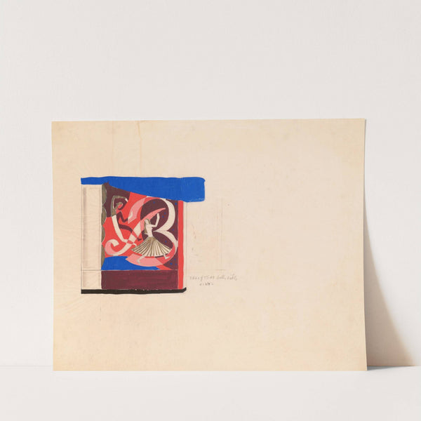 Design for mural inside of theater.] [Interior wall mural study by Winold Reiss