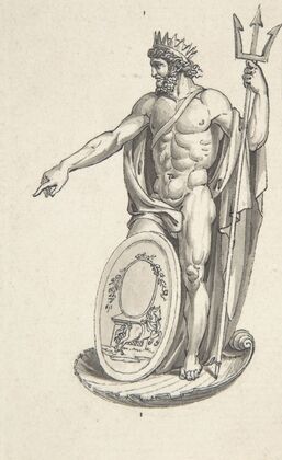 Design for Neptune with an Oval Medallion
