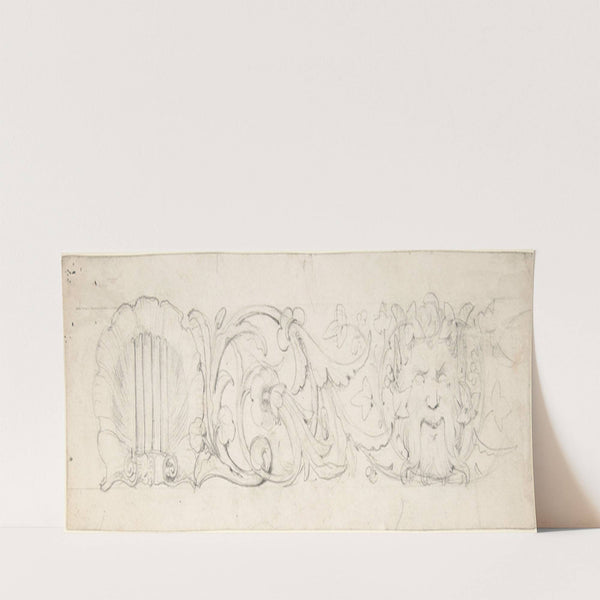 Design for Ornamental Frieze with Shell, Foliage and Satyr’s Head (1805–40) by William Pitts
