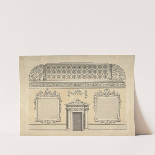Design for Section of a Rococo Room, with a Coved Ceiling and Ornamented Corinthian Doorway by Thomas Lightoler