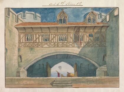 Design for Setting of Charles Kean’s Richard II at the Princess’s Theatre on March 12, 1857, Act 5, Scene 1 — size preview