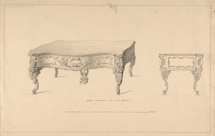 Design for Square Pianoforte, Louis Quatorze Style