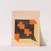 Design for Textile in Orange, Black, and Yellow by Anonymous