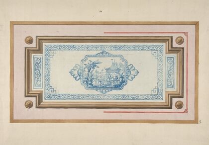 Design for the decoration of a ceiling with a Chinese blue and white design (1830–97)