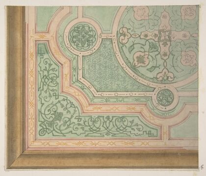 Design for the decoration of a ceiling with circular medallions (1830–97)