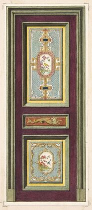 Design for the decoration of a door with Chinese motifs
