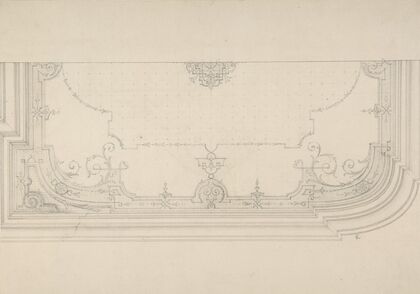Design for the decoration of a wiling with strapwork and rinceaux