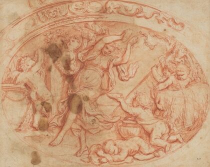Design for the Decoration of an Oval Dish with a Bacchanal