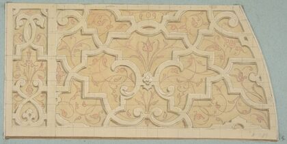 Design for the decoration of the stairway in the Chateau d’Ognon of M. de Machy (Oise, France) (19th Century)