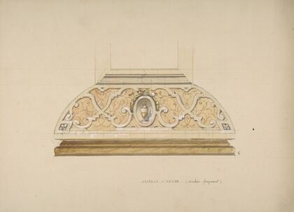 Design for the decoration of the stairway in the Chateau d’Ognon of M. deMachy (Oise, France)