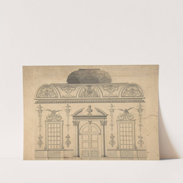 Design for the Decoration of the Window Door Wall of a Rococo Room with a Coved Ceiling and Coved Central Fanlight by Thomas Lightoler