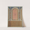 Design for the decoration of wall with wood panels and arched bays by Jules-Edmond-Charles Lachaise